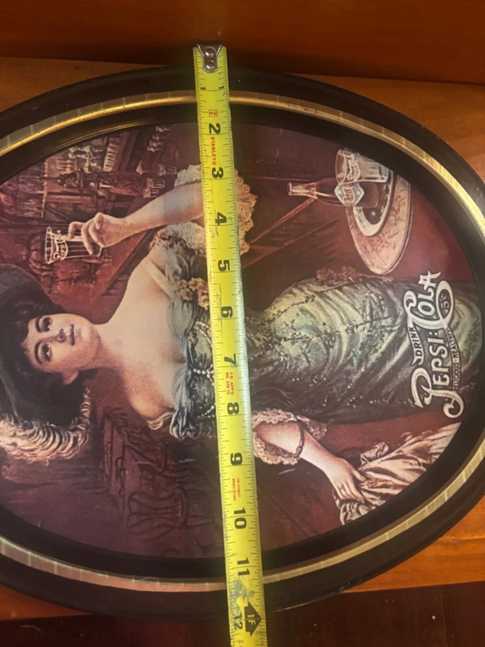 1960s-1970s Pepsi Cola Oval Serving Tray with Victorian Lady